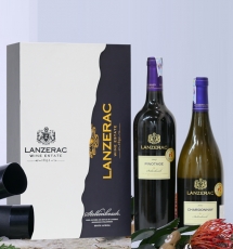 Cặp rượu vang Nam Phi Lazerac Trắng đỏ + hộp